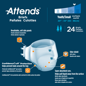 ATT DD10 49734 Attends Briefs Youth-Small 20"-34" product features