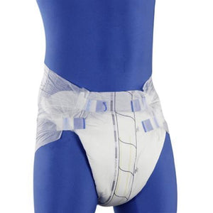 Abena Abri-Form Premium- Completely Breathable in Large Disposable Adult Briefs for incontinence, product illustration with model