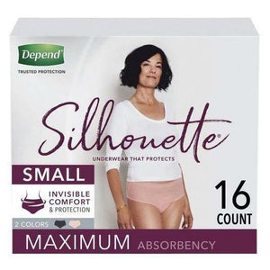 Depend Silhouette Underwear for Women - disposable underwear for light bladder leak protection, Small