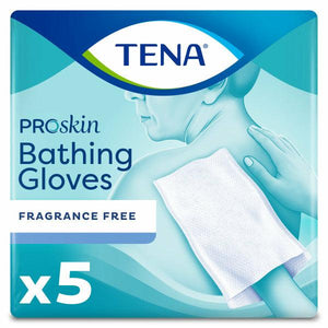 TENA ProSkin Bathing Glove Unscented, Fragrance Free 9"x5.9", two-sided, premoistened, can be heated