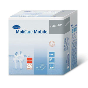 Molicare Mobile adult diapers in medium Protective Disposable Underwear for fecal and urinary incontinence, packaging