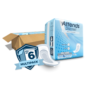  ADMG20 Attends Attends Discreet Men's Guards for light urinary incontinence bladder leaks; 6 boxes per case, sold by the case