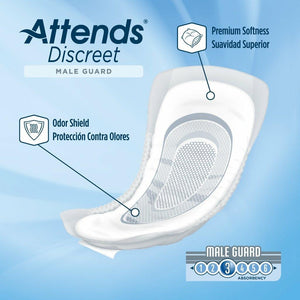 ADMG20 Attends Attends Discreet Men's Guards for light urinary incontinence bladder leaks; product features