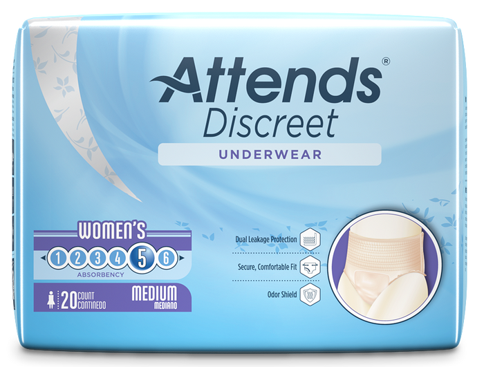 Attends Discreet Women Disposable Incontinence Bladder Leak Underwear