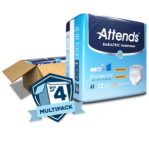  Attends Bariatric Protective Underwear for bladder or bowel incontinence leaks; sold by the case