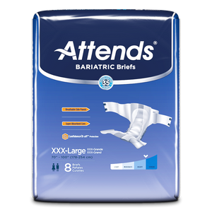 Attends Bariatric Briefs 3XL to protect against heavy to severe bladder or bowel leaks