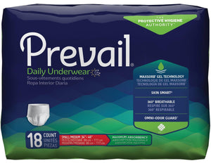 Prevail Daily Underwear in Small/Medium fits 34"-46" waist hip