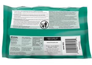 Prevail Disposable Incontinence Washcloths Soft Pack with Press Open Lid Fragrance Free packaging back